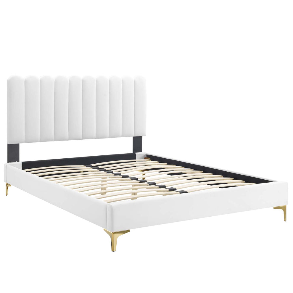 Reagan Queen Performance Velvet Platform Bed By Modway - MOD-6586 | Beds | Modishstore - 106