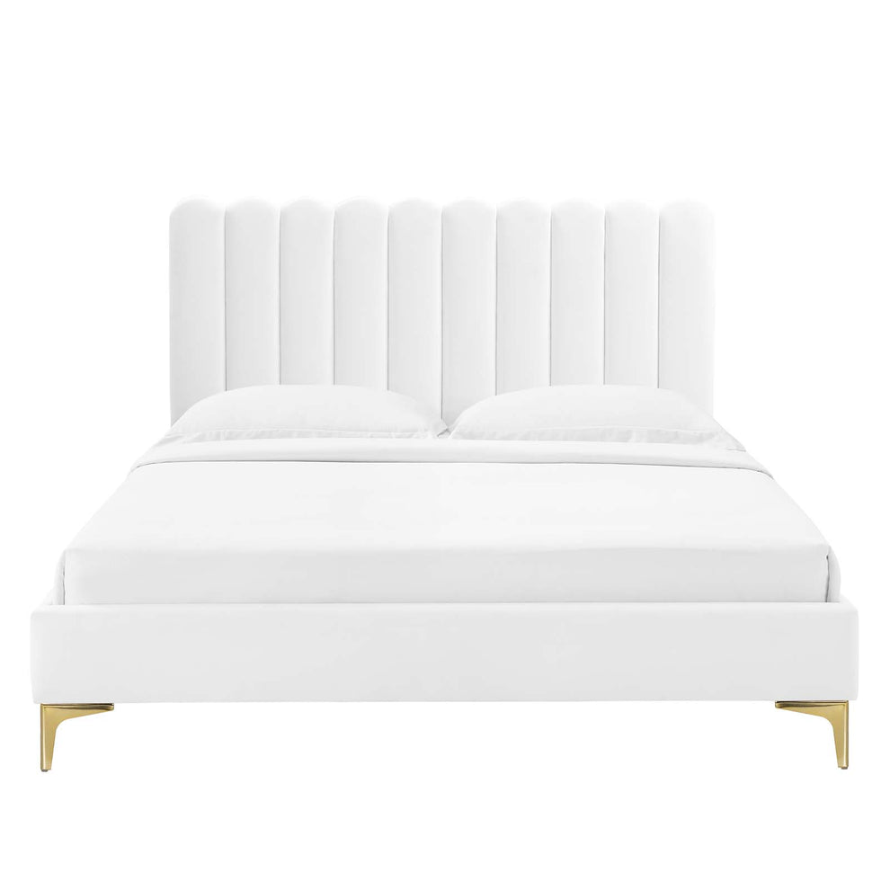 Reagan Queen Performance Velvet Platform Bed By Modway - MOD-6586 | Beds | Modishstore - 108