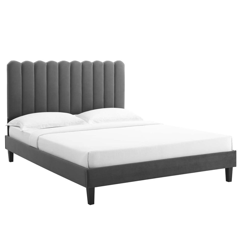 Reagan Queen Performance Velvet Platform Bed By Modway - MOD-6588 | Beds | Modishstore - 2