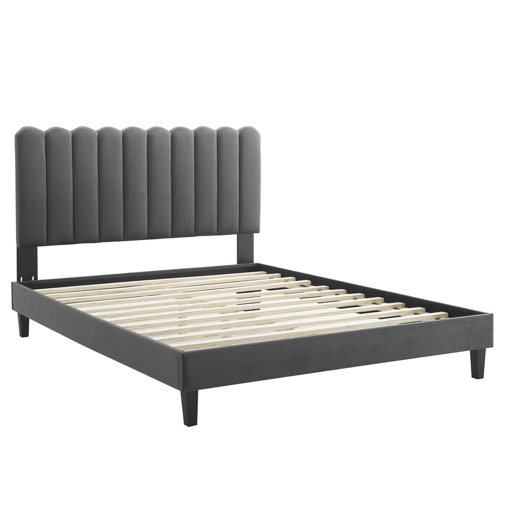 Reagan Queen Performance Velvet Platform Bed By Modway - MOD-6588 | Beds | Modishstore - 10