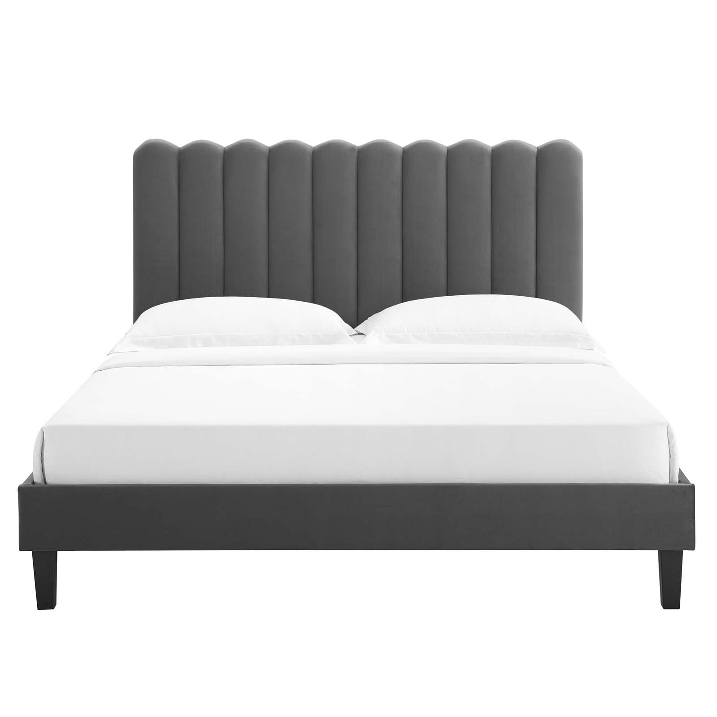 Reagan Queen Performance Velvet Platform Bed By Modway - MOD-6588 | Beds | Modishstore - 12