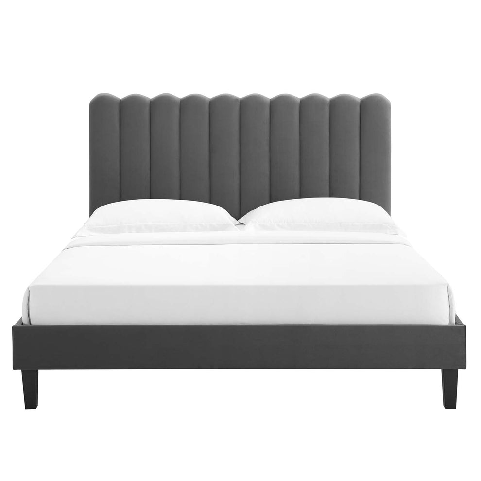 Reagan Queen Performance Velvet Platform Bed By Modway - MOD-6588 | Beds | Modishstore - 12