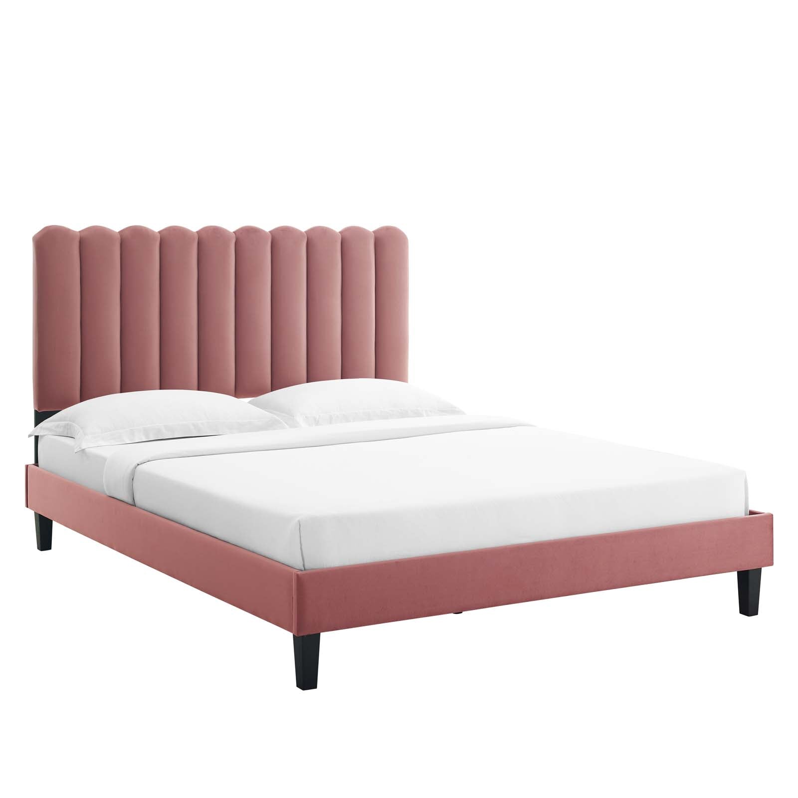 Reagan Queen Performance Velvet Platform Bed By Modway - MOD-6588 | Beds | Modishstore - 17