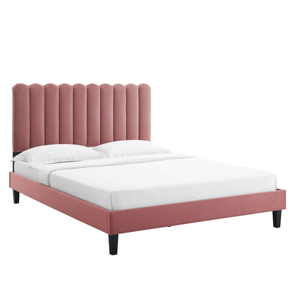 Reagan Queen Performance Velvet Platform Bed By Modway - MOD-6588 | Beds | Modishstore - 17