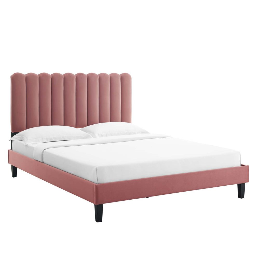 Reagan Queen Performance Velvet Platform Bed By Modway - MOD-6588 | Beds | Modishstore - 17