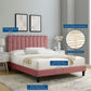 Reagan Queen Performance Velvet Platform Bed By Modway - MOD-6588 | Beds | Modishstore - 25