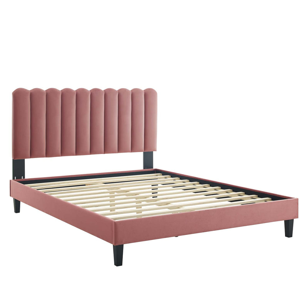 Reagan Queen Performance Velvet Platform Bed By Modway - MOD-6588 | Beds | Modishstore - 26