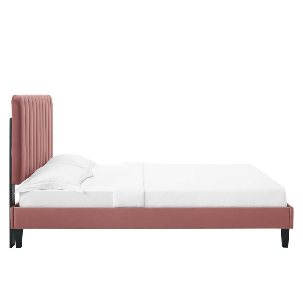 Reagan Queen Performance Velvet Platform Bed By Modway - MOD-6588 | Beds | Modishstore - 27
