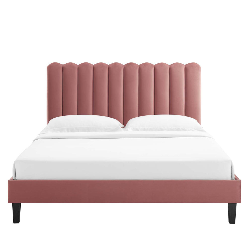Reagan Queen Performance Velvet Platform Bed By Modway - MOD-6588 | Beds | Modishstore - 28