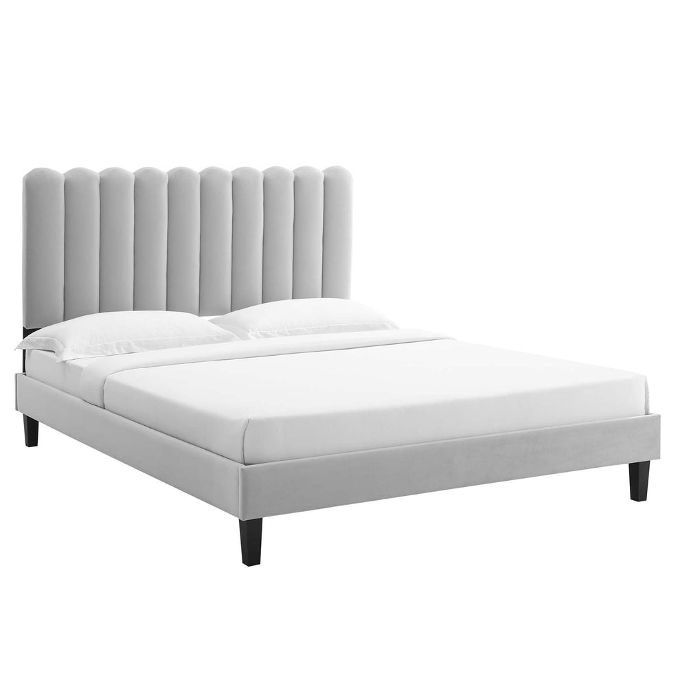 Reagan Queen Performance Velvet Platform Bed By Modway - MOD-6588 | Beds | Modishstore - 33