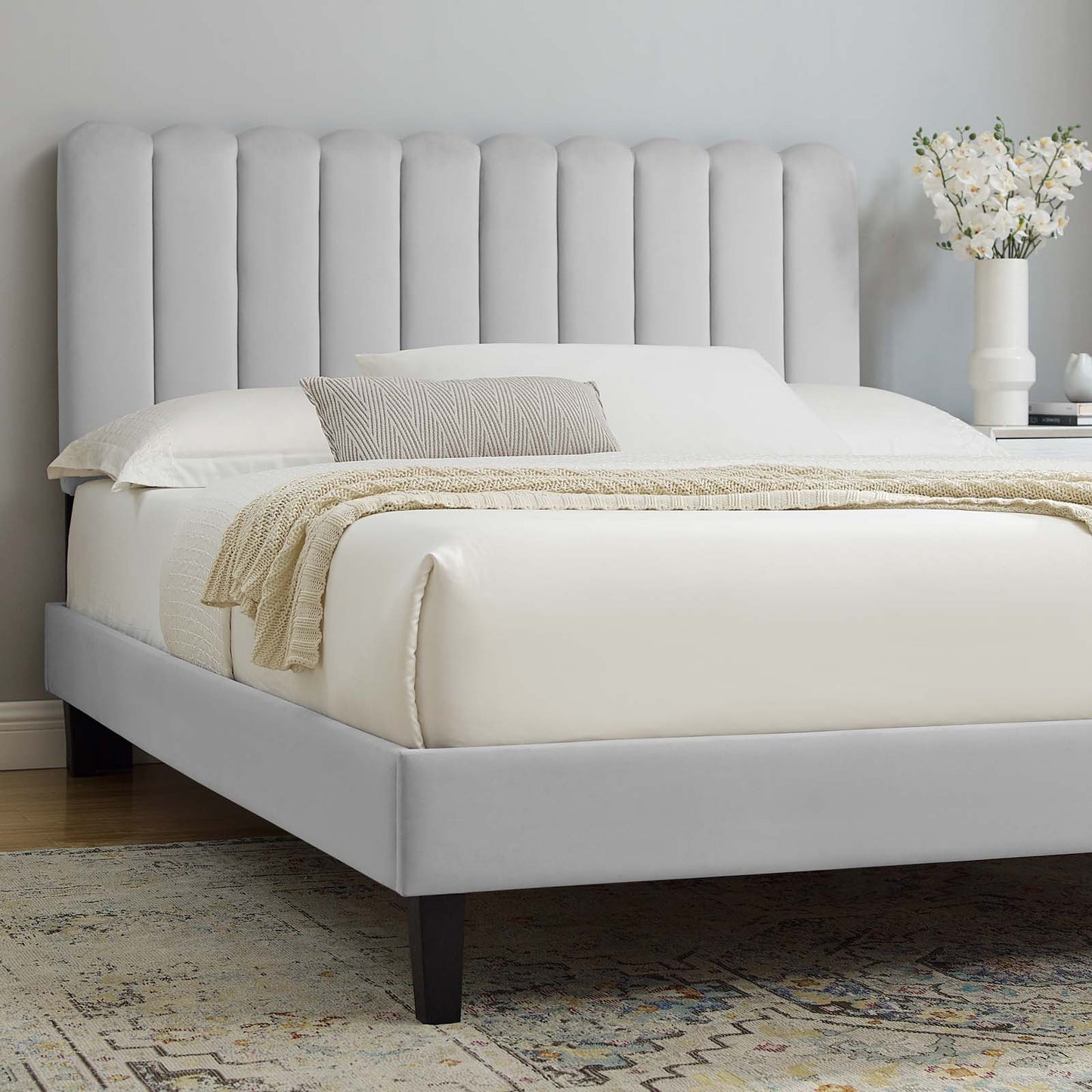Reagan Queen Performance Velvet Platform Bed By Modway - MOD-6588 | Beds | Modishstore - 40