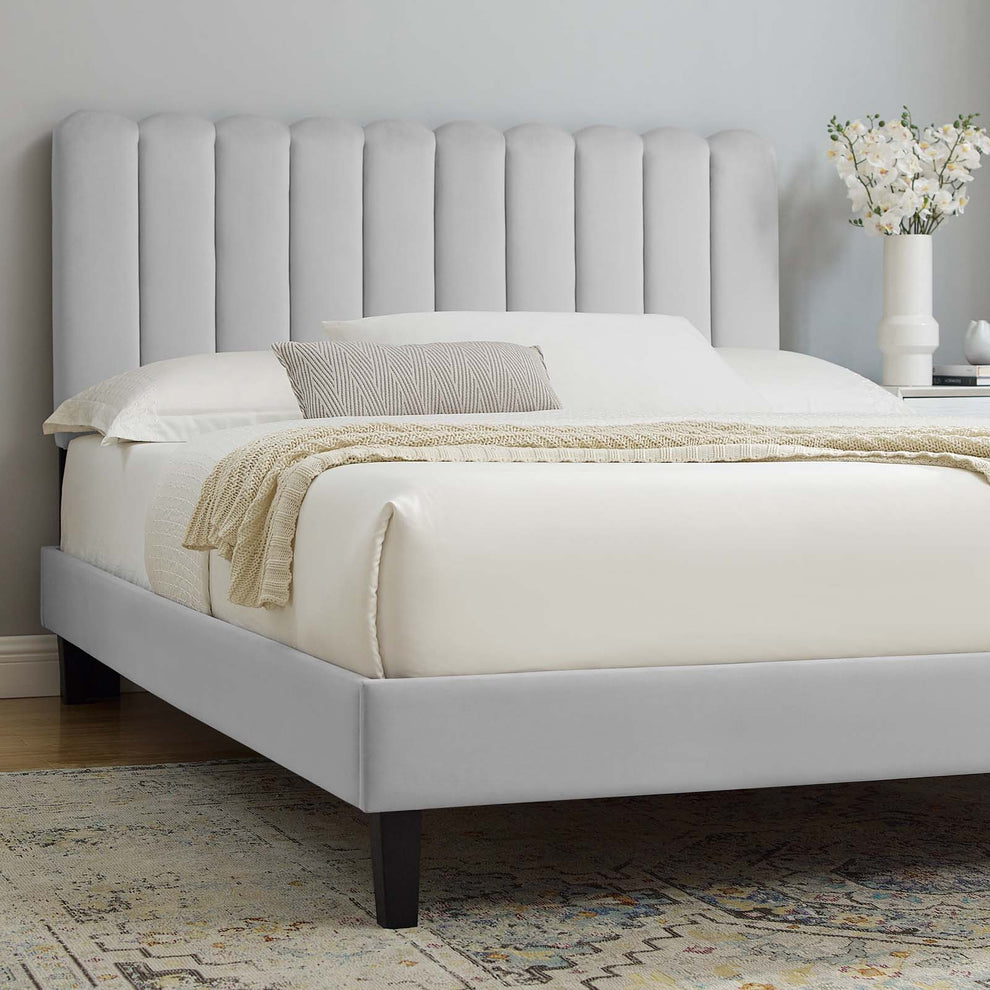 Reagan Queen Performance Velvet Platform Bed By Modway - MOD-6588 | Beds | Modishstore - 40