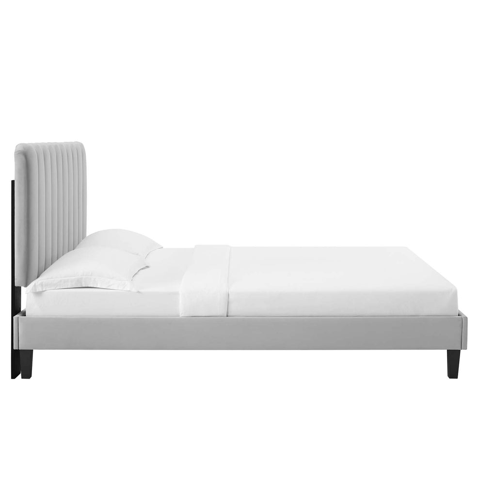 Reagan Queen Performance Velvet Platform Bed By Modway - MOD-6588 | Beds | Modishstore - 43