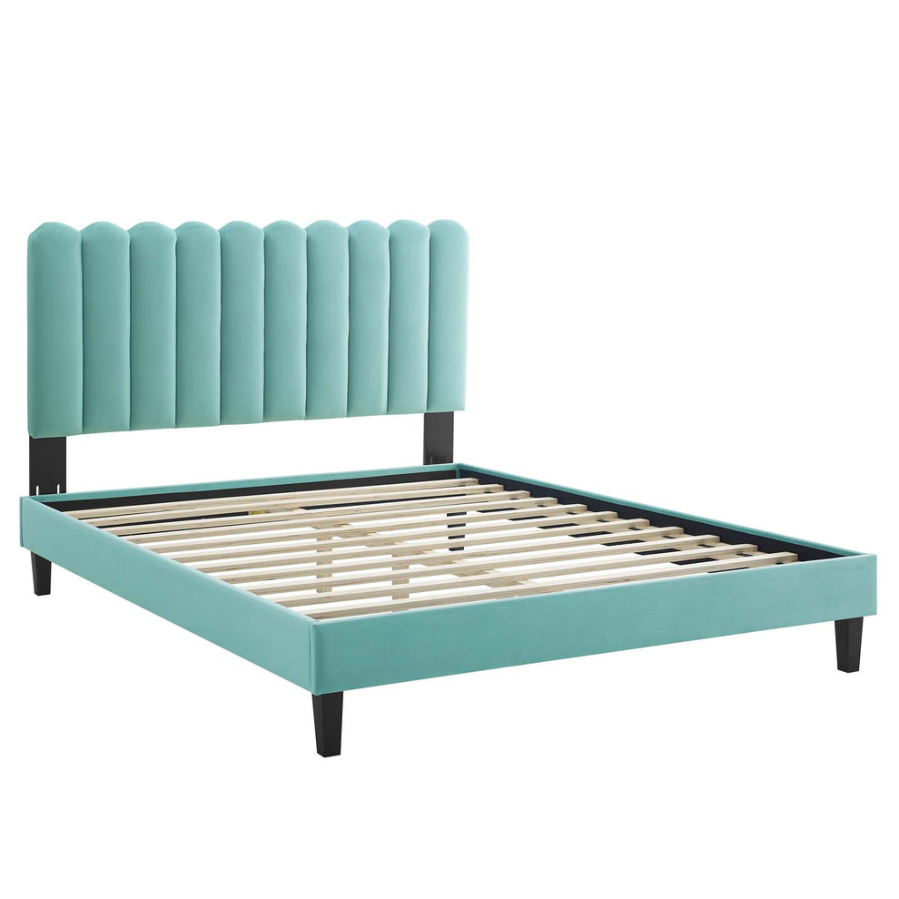 Reagan Queen Performance Velvet Platform Bed By Modway - MOD-6588 | Beds | Modishstore - 58