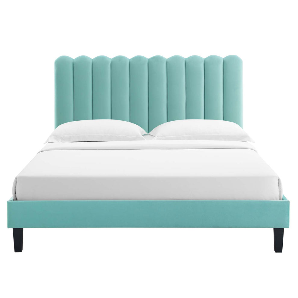 Reagan Queen Performance Velvet Platform Bed By Modway - MOD-6588 | Beds | Modishstore - 60