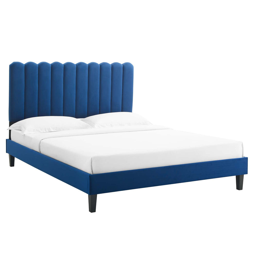 Reagan Queen Performance Velvet Platform Bed By Modway - MOD-6588 | Beds | Modishstore - 65