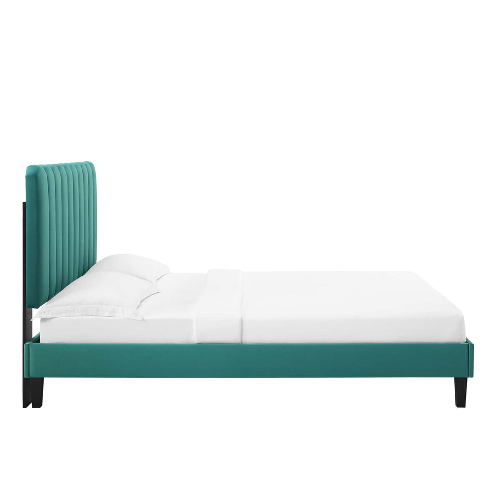 Reagan Queen Performance Velvet Platform Bed By Modway - MOD-6588 | Beds | Modishstore - 91
