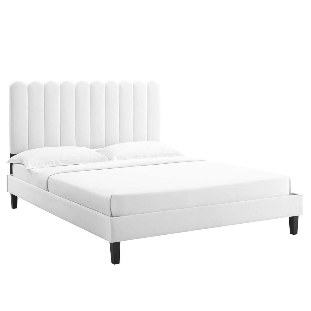 Reagan Queen Performance Velvet Platform Bed By Modway - MOD-6588 | Beds | Modishstore - 97
