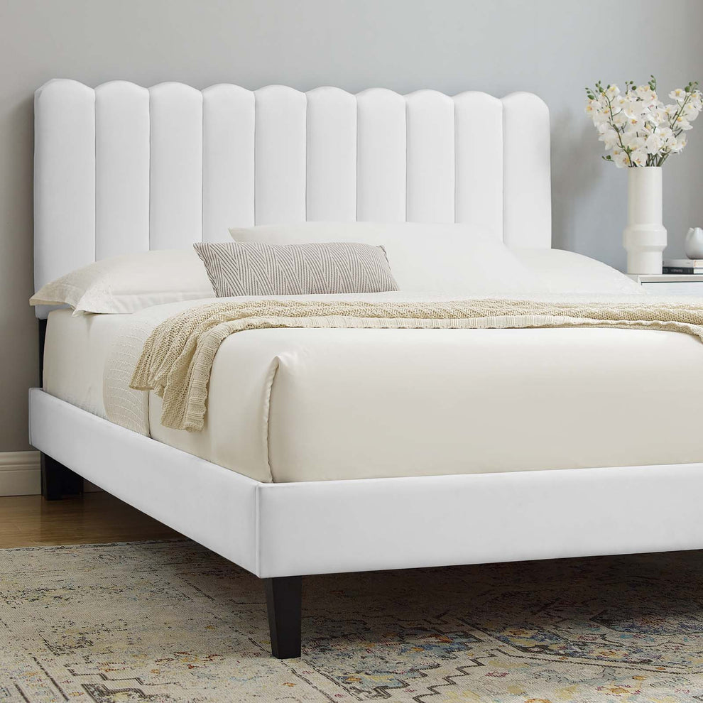 Reagan Queen Performance Velvet Platform Bed By Modway - MOD-6588 | Beds | Modishstore - 104