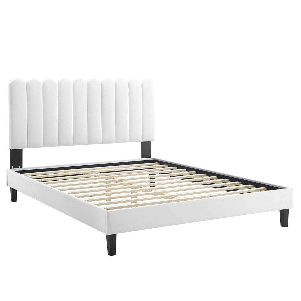 Reagan Queen Performance Velvet Platform Bed By Modway - MOD-6588 | Beds | Modishstore - 106