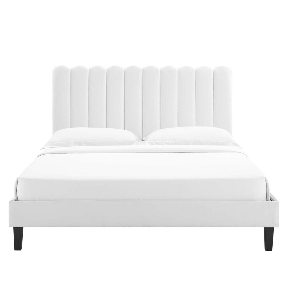 Reagan Queen Performance Velvet Platform Bed By Modway - MOD-6588 | Beds | Modishstore - 108