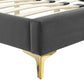 Kendall Performance Velvet Queen Bed By Modway - MOD-6589-CHA | Beds |  Modishstore - 7
