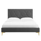 Kendall Performance Velvet Queen Bed By Modway - MOD-6589-CHA | Beds |  Modishstore - 8