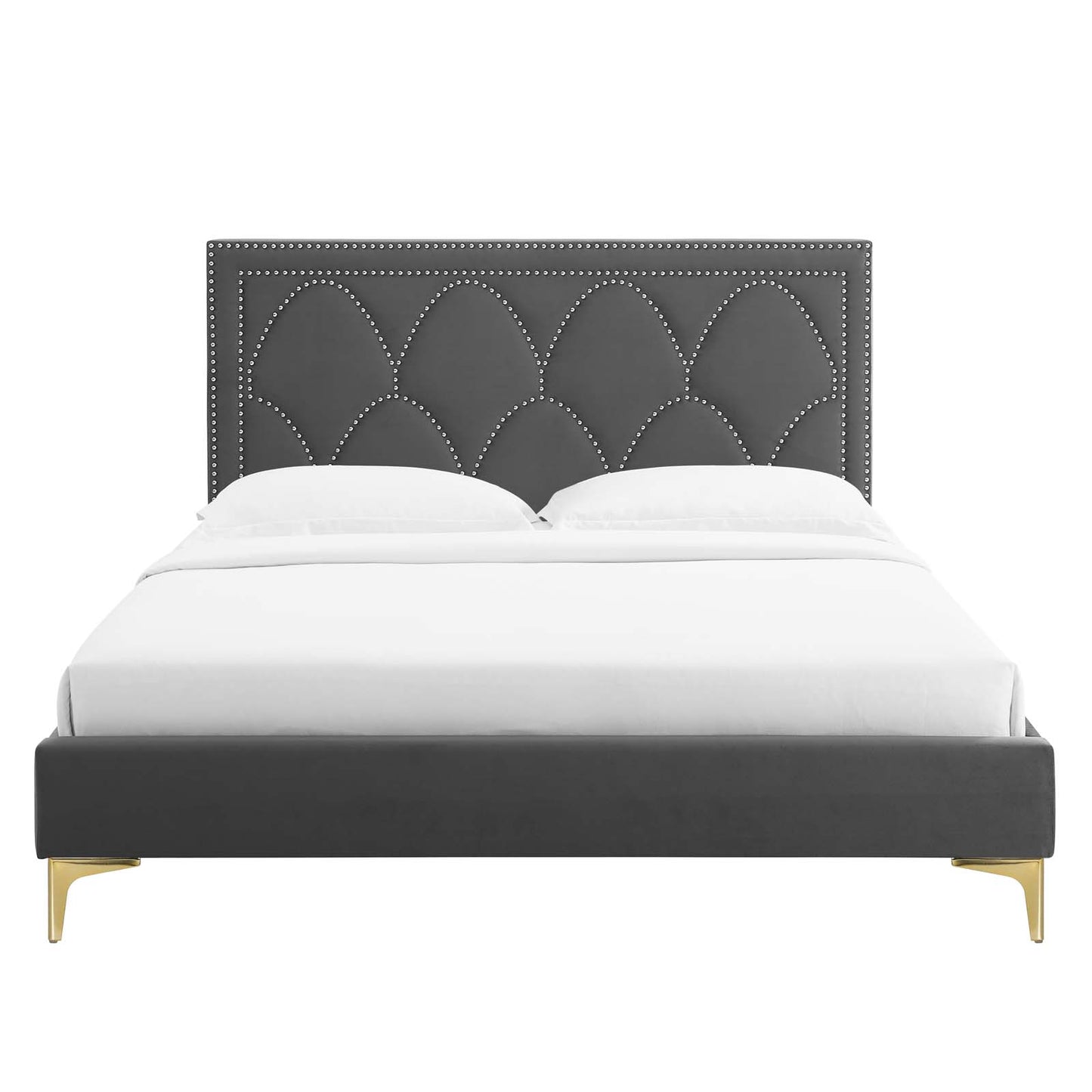 Kendall Performance Velvet Queen Bed By Modway - MOD-6589-CHA | Beds |  Modishstore - 8
