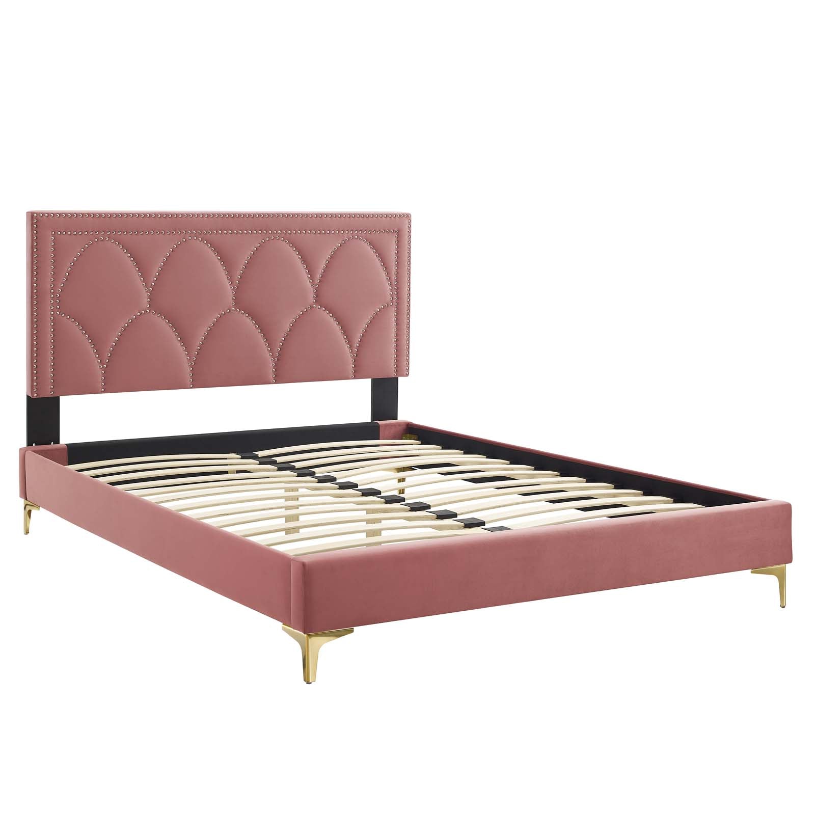 Kendall Performance Velvet Queen Bed By Modway - MOD-6589-CHA | Beds |  Modishstore - 17