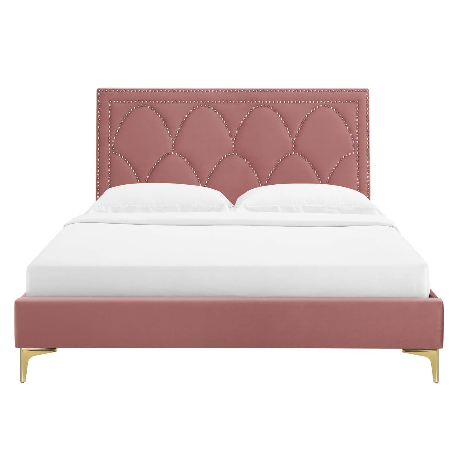 Kendall Performance Velvet Queen Bed By Modway - MOD-6589-CHA | Beds |  Modishstore - 19