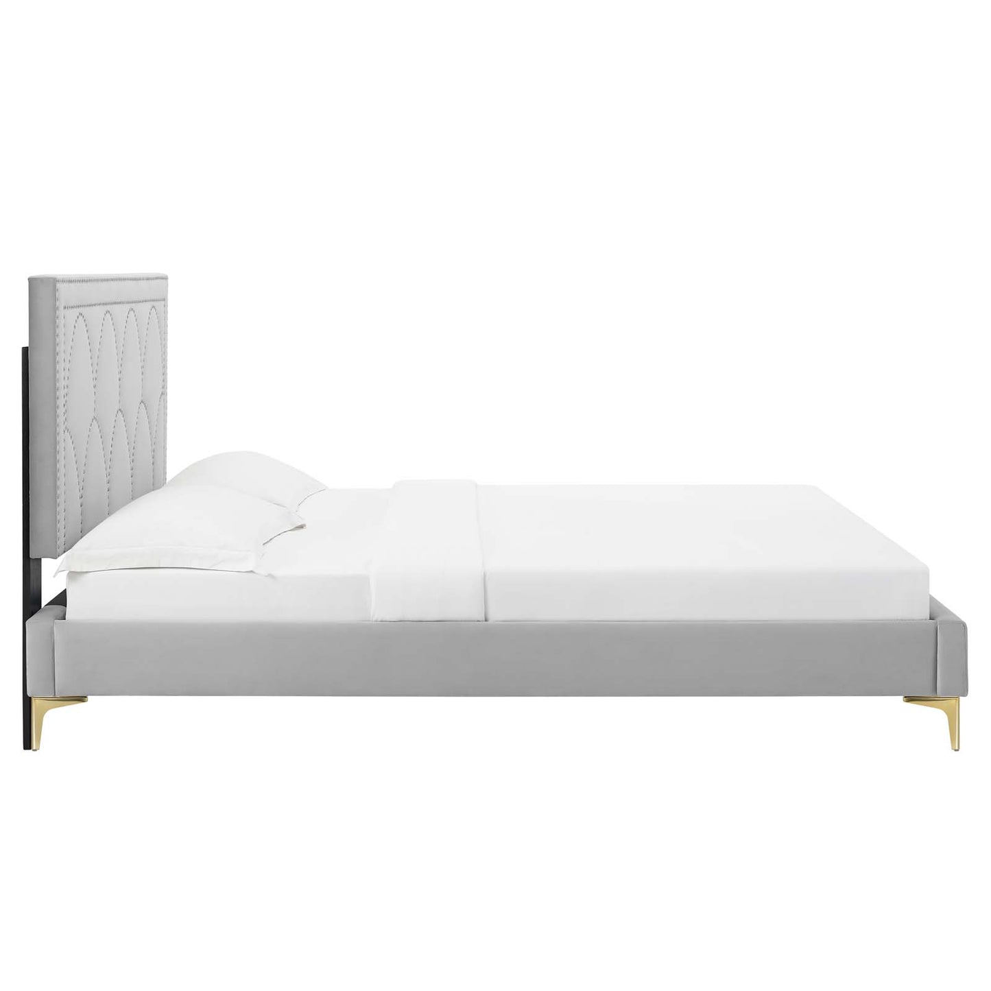 Kendall Performance Velvet Queen Bed By Modway - MOD-6589-CHA | Beds |  Modishstore - 27