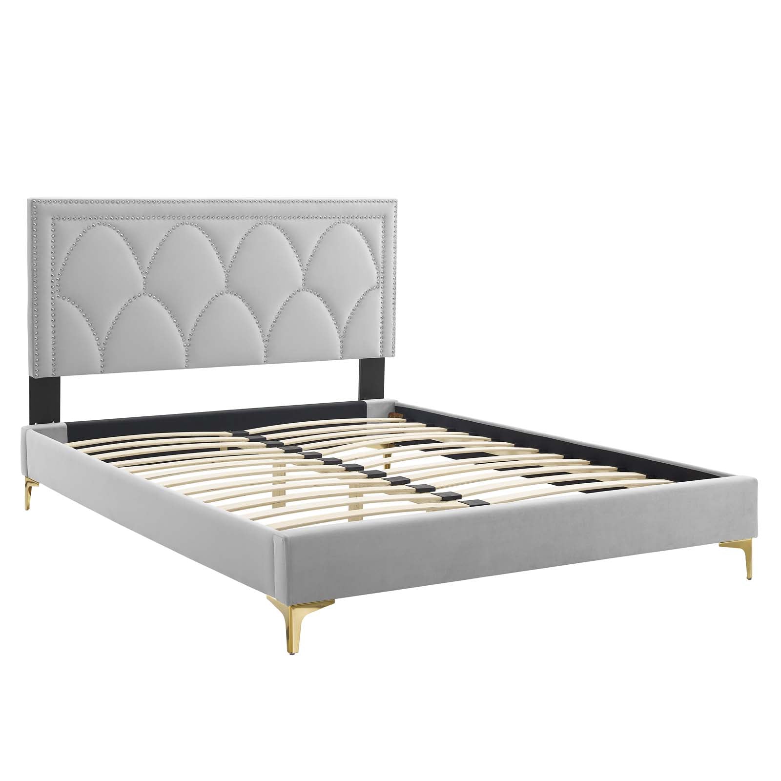 Kendall Performance Velvet Queen Bed By Modway - MOD-6589-CHA | Beds |  Modishstore - 28