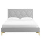 Kendall Performance Velvet Queen Bed By Modway - MOD-6589-CHA | Beds |  Modishstore - 30