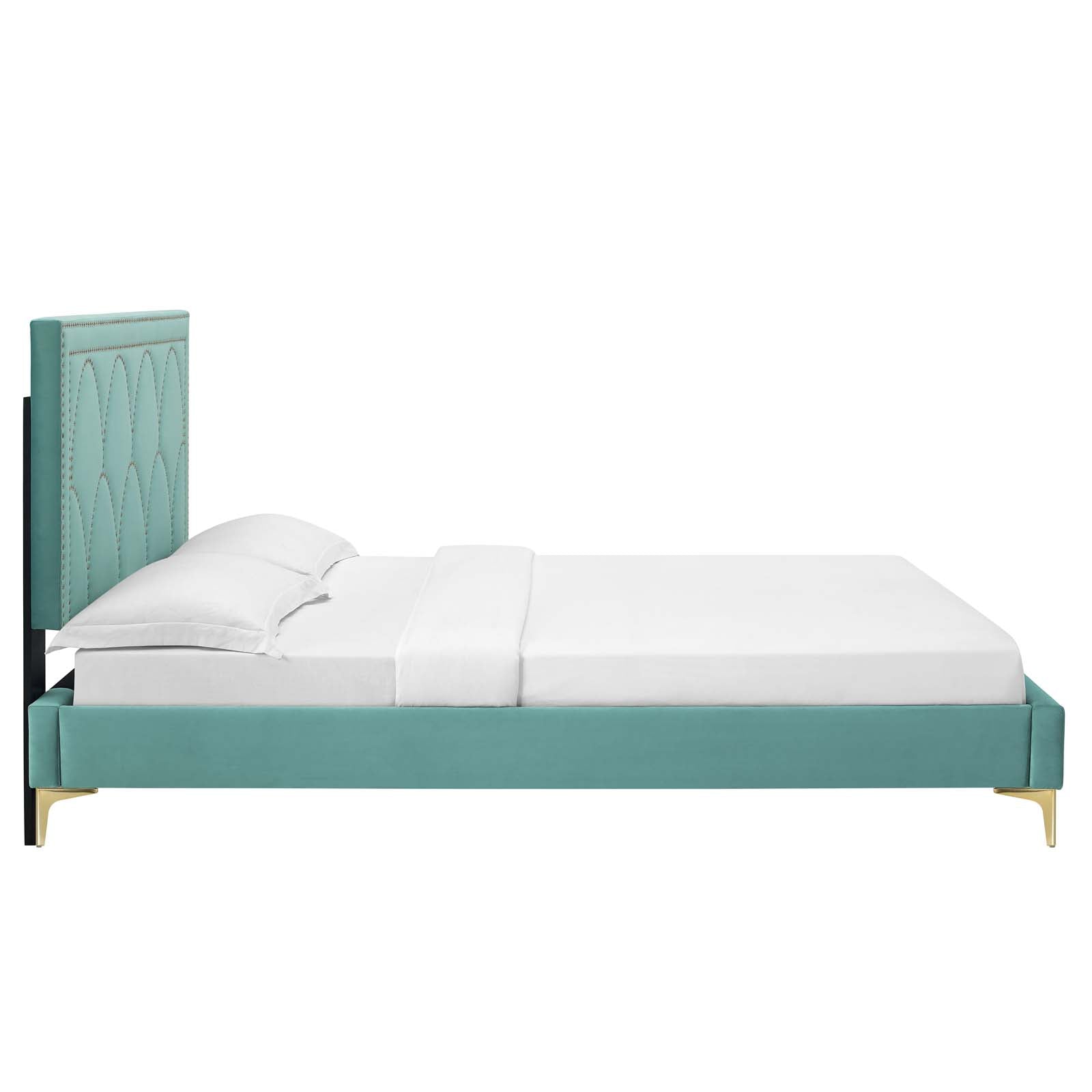 Kendall Performance Velvet Queen Bed By Modway - MOD-6589-CHA | Beds |  Modishstore - 38