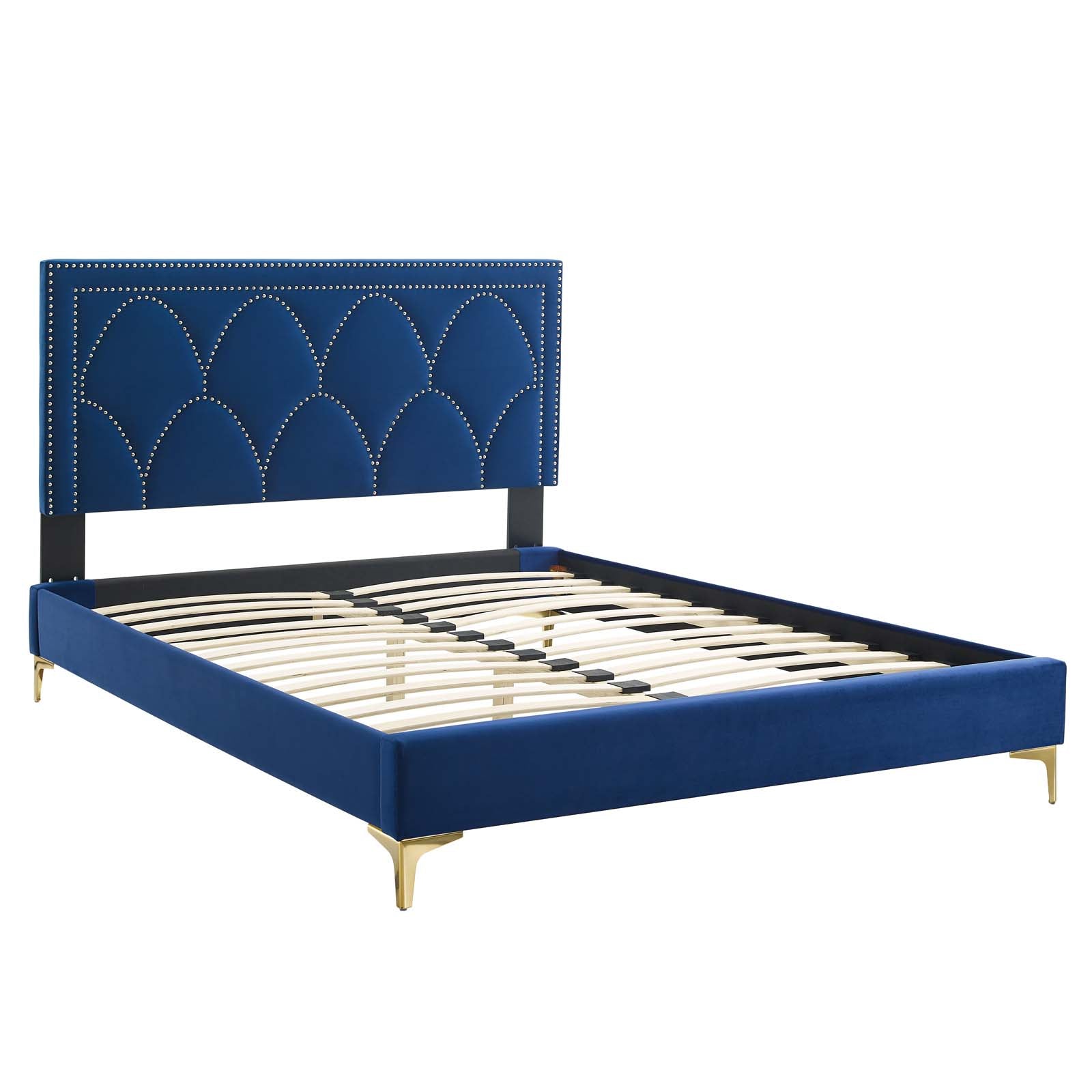 Kendall Performance Velvet Queen Bed By Modway - MOD-6589-CHA | Beds |  Modishstore - 50