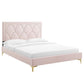 Kendall Performance Velvet Queen Bed By Modway - MOD-6589-CHA | Beds |  Modishstore - 56