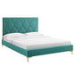 Kendall Performance Velvet Queen Bed By Modway - MOD-6589-CHA | Beds |  Modishstore - 67