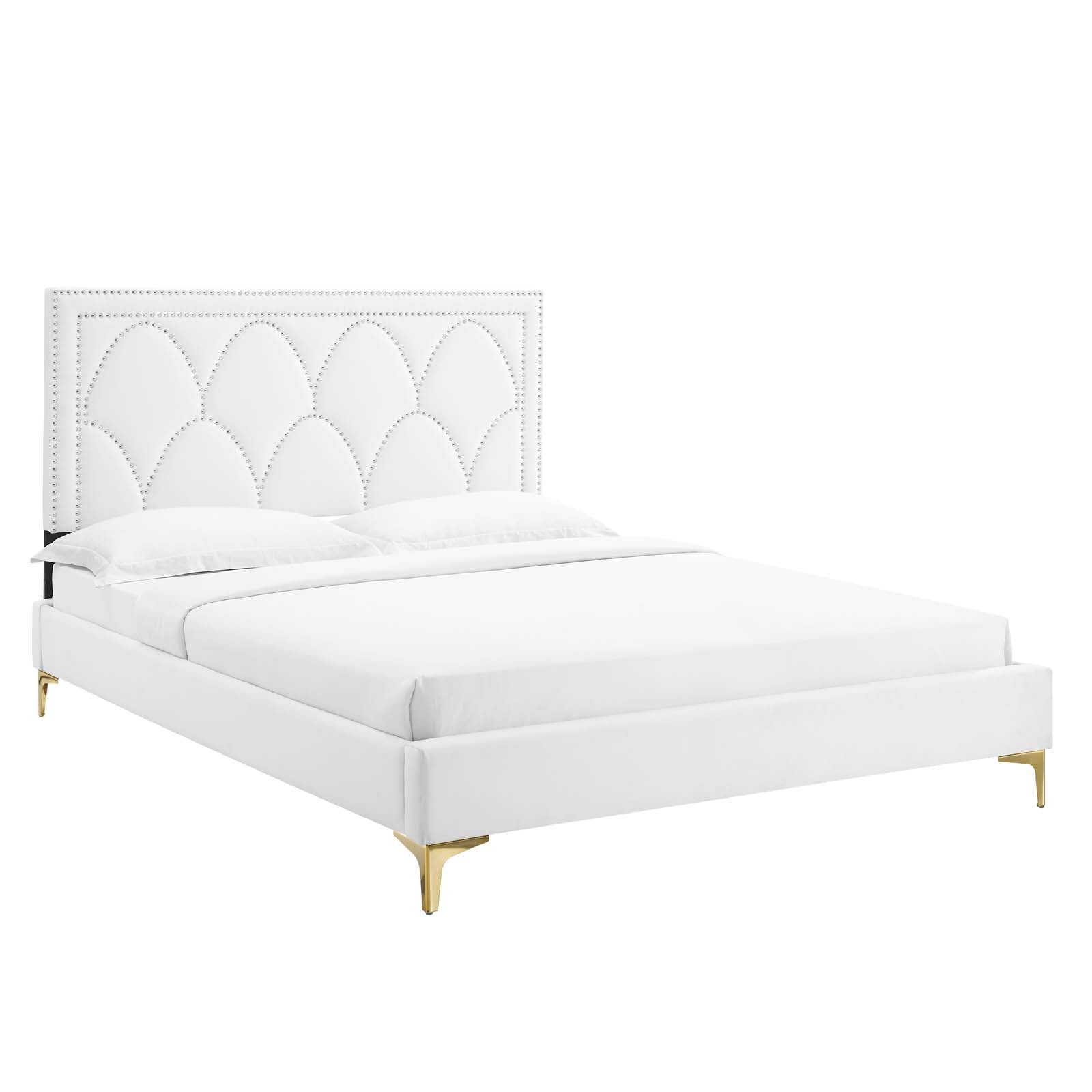 Kendall Performance Velvet Queen Bed By Modway - MOD-6589-CHA | Beds |  Modishstore - 78