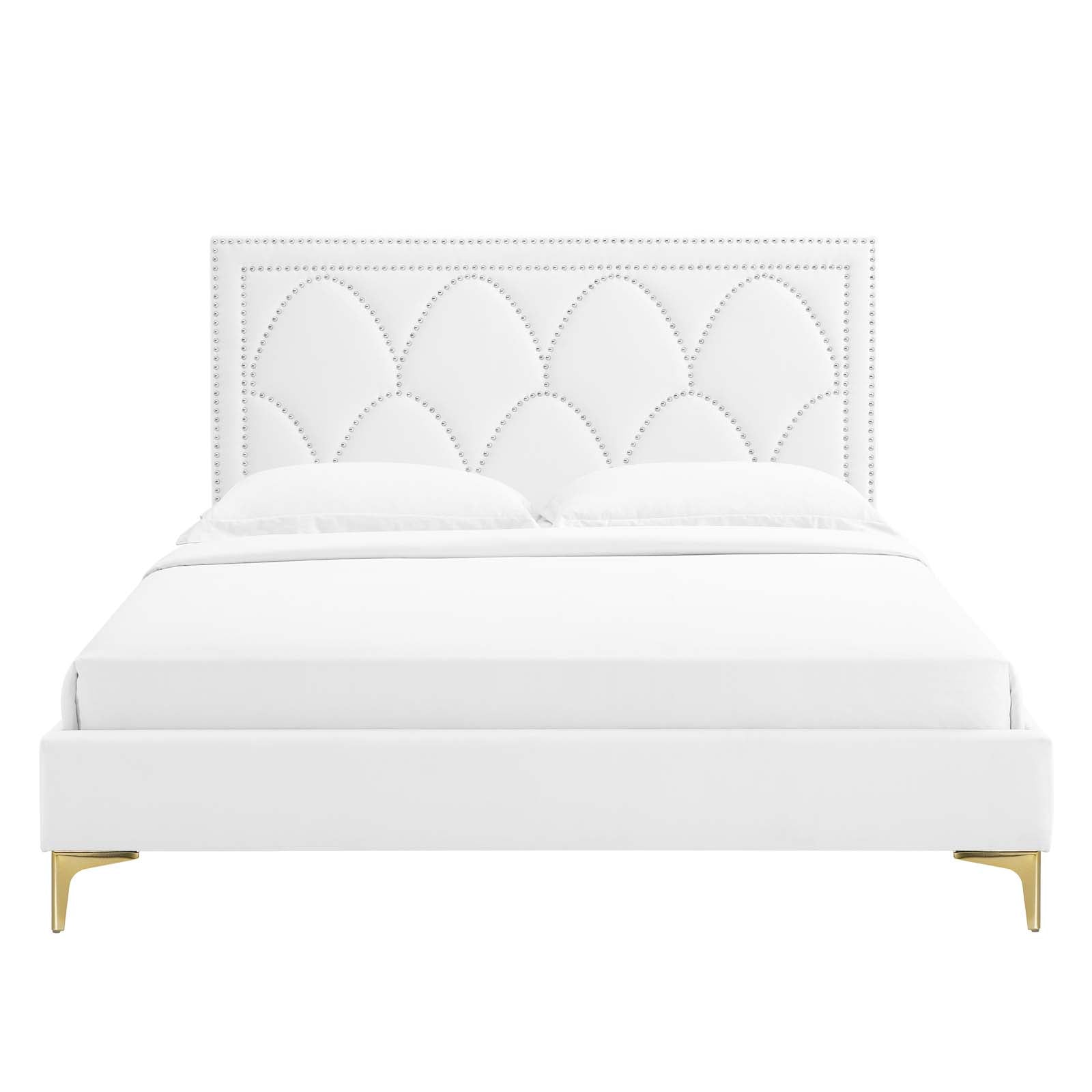 Kendall Performance Velvet Queen Bed By Modway - MOD-6589-CHA | Beds |  Modishstore - 85