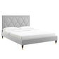 Kendall Performance Velvet Queen Bed By Modway - MOD-6590-CHA | Beds |  Modishstore - 23