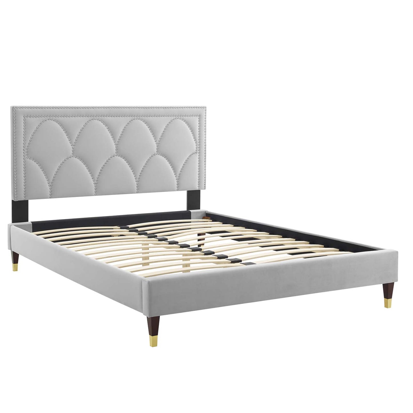 Kendall Performance Velvet Queen Bed By Modway - MOD-6590-CHA | Beds |  Modishstore - 28