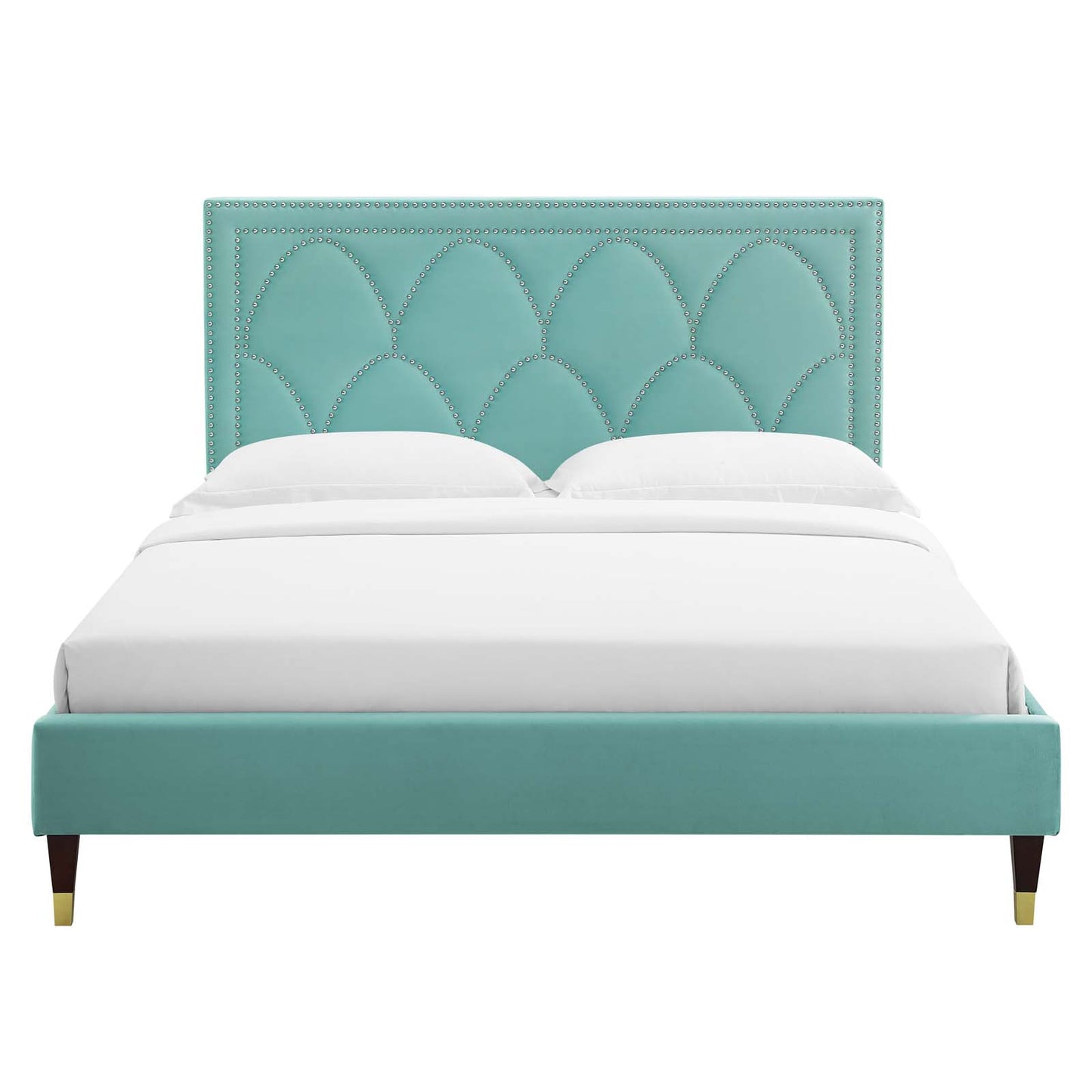 Kendall Performance Velvet Queen Bed By Modway - MOD-6590-CHA | Beds |  Modishstore - 41