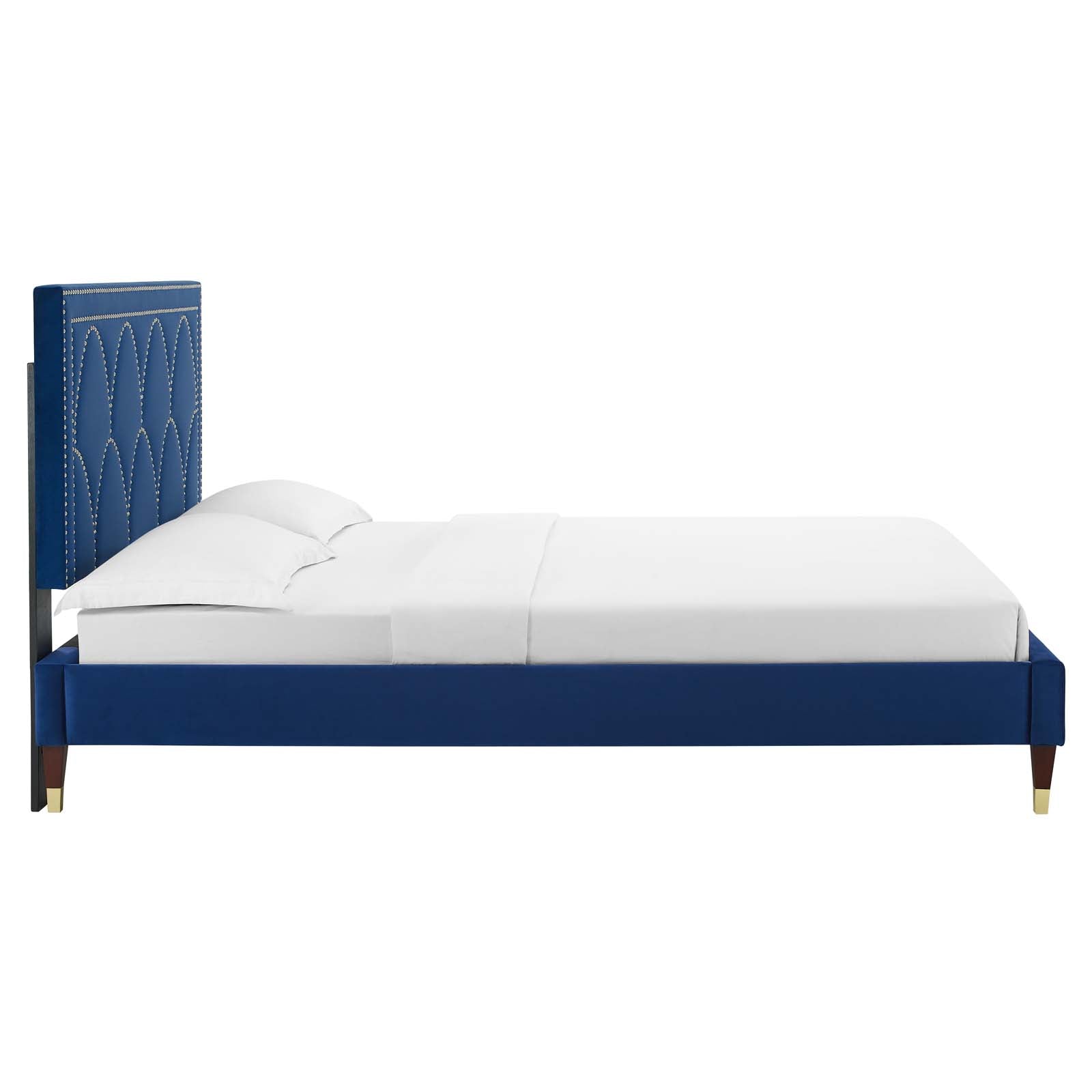 Kendall Performance Velvet Queen Bed By Modway - MOD-6590-CHA | Beds |  Modishstore - 49
