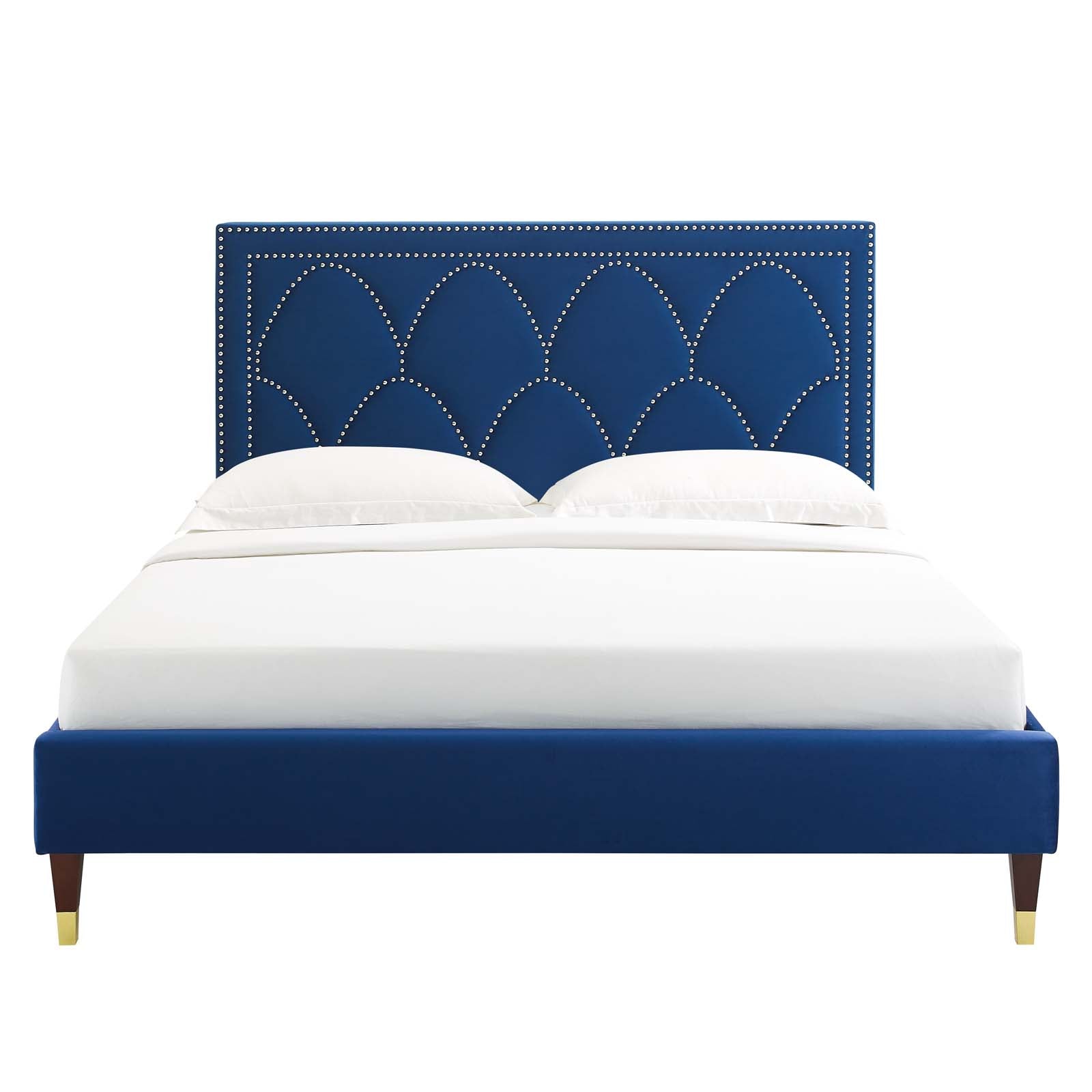 Kendall Performance Velvet Queen Bed By Modway - MOD-6590-CHA | Beds |  Modishstore - 52