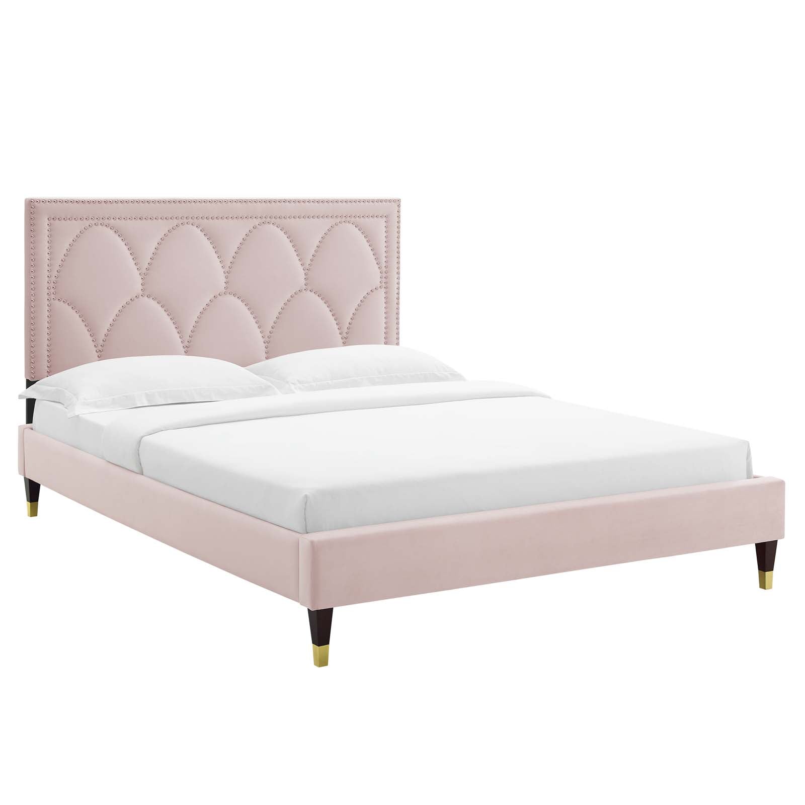 Kendall Performance Velvet Queen Bed By Modway - MOD-6590-CHA | Beds |  Modishstore - 56