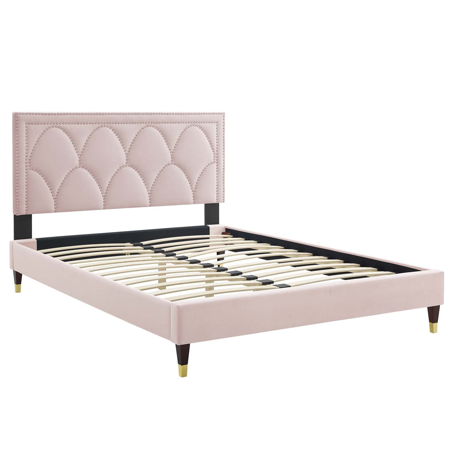 Kendall Performance Velvet Queen Bed By Modway - MOD-6590-CHA | Beds |  Modishstore - 61