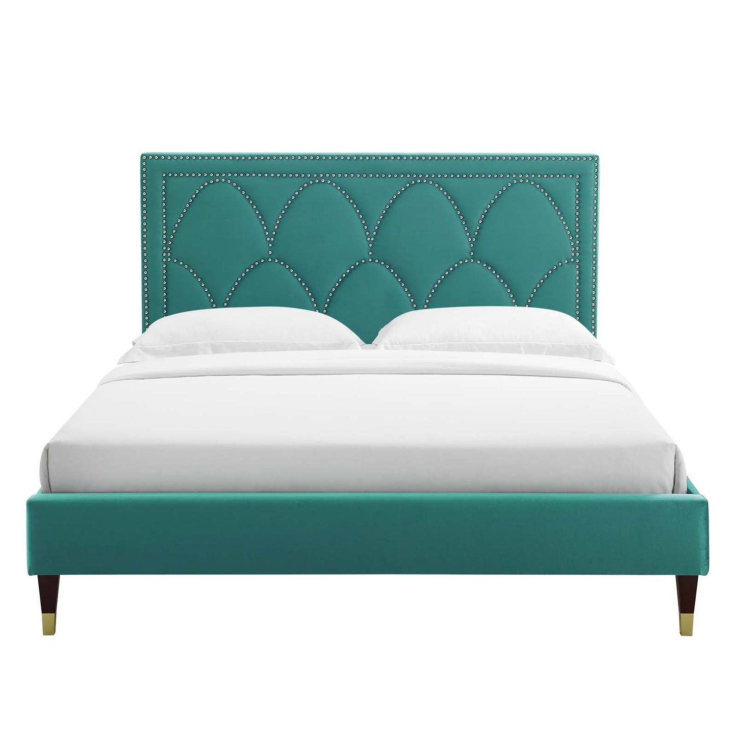 Kendall Performance Velvet Queen Bed By Modway - MOD-6590-CHA | Beds |  Modishstore - 74