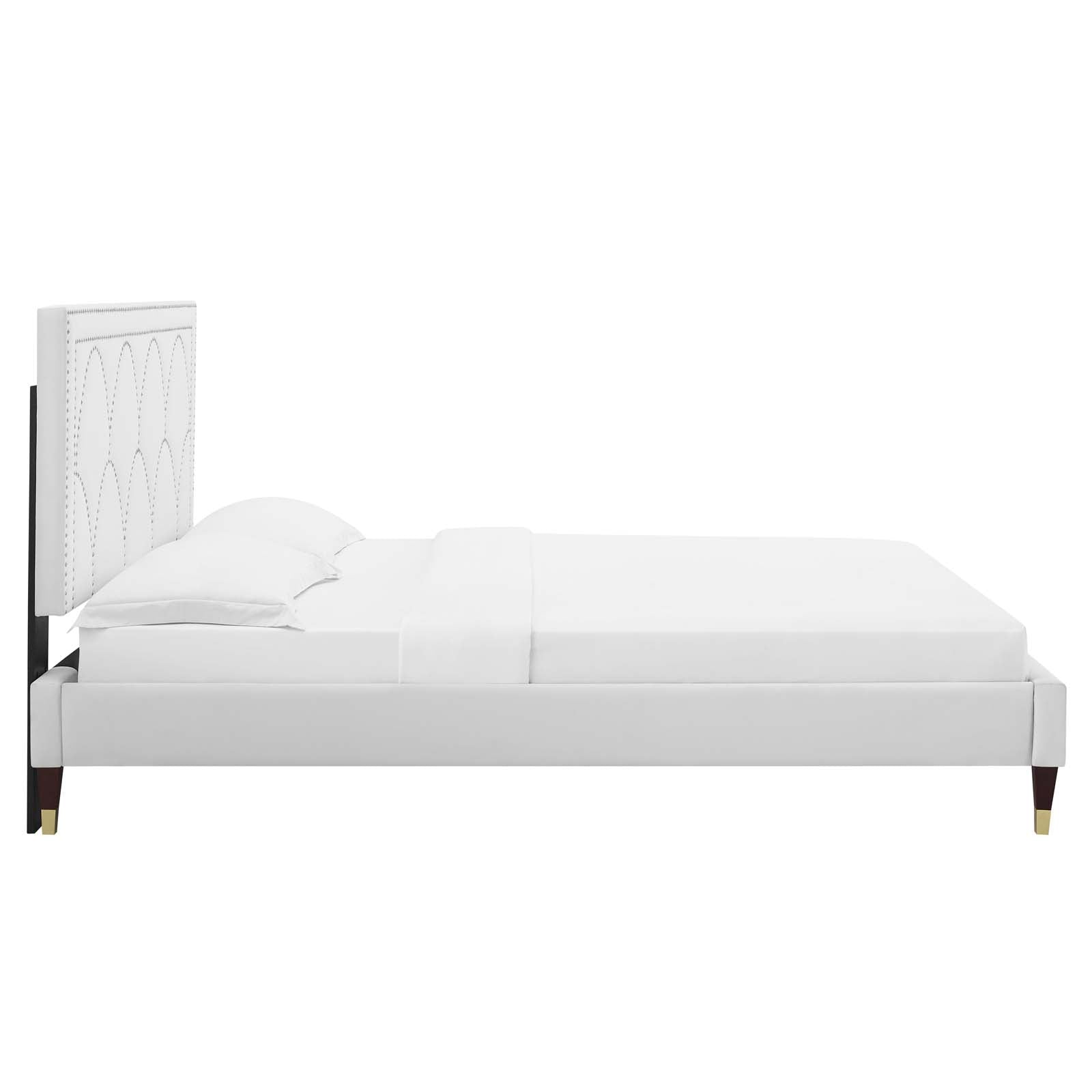 Kendall Performance Velvet Queen Bed By Modway - MOD-6590-CHA | Beds |  Modishstore - 82
