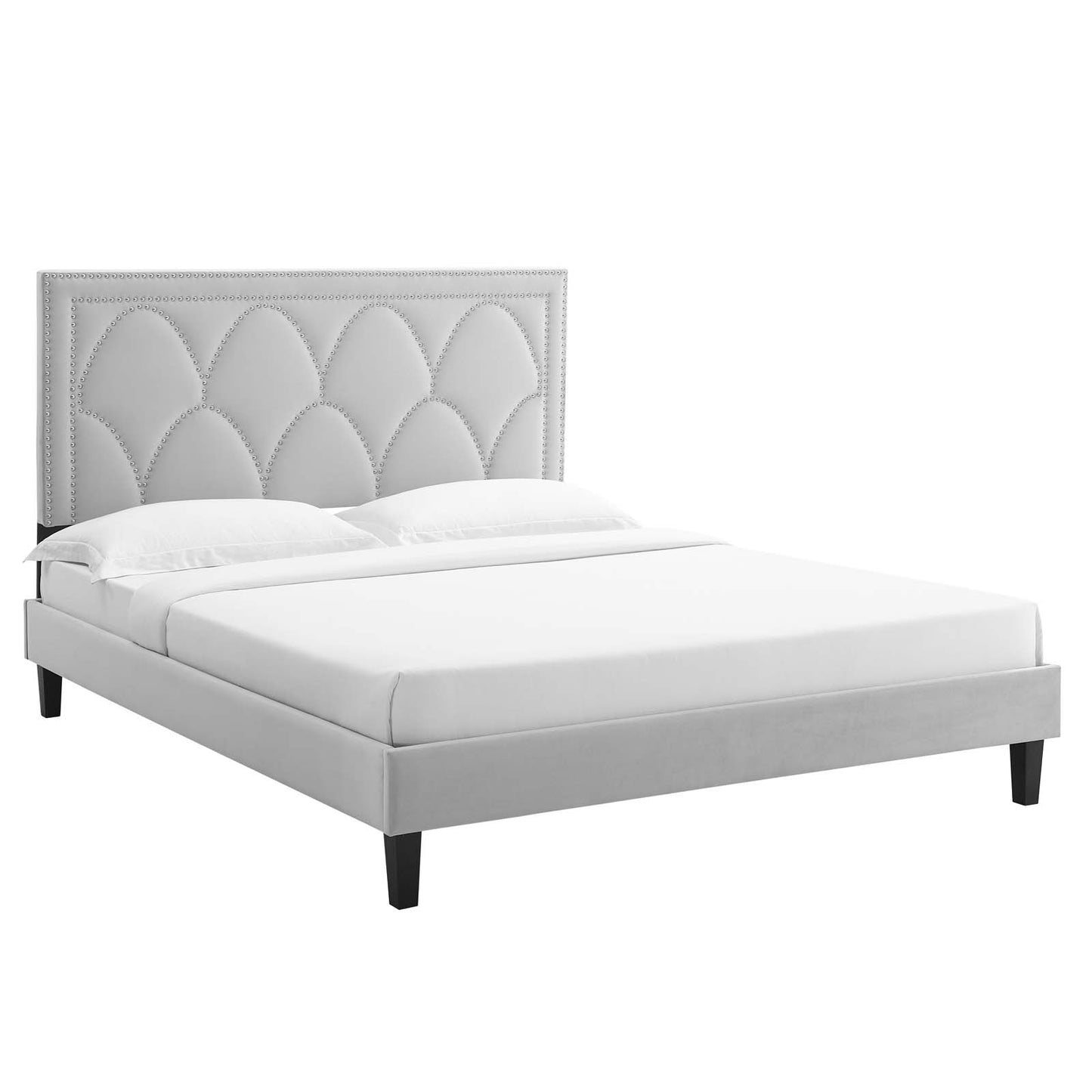 Kendall Performance Velvet Queen Bed By Modway - MOD-6591-CHA | Beds |  Modishstore - 23