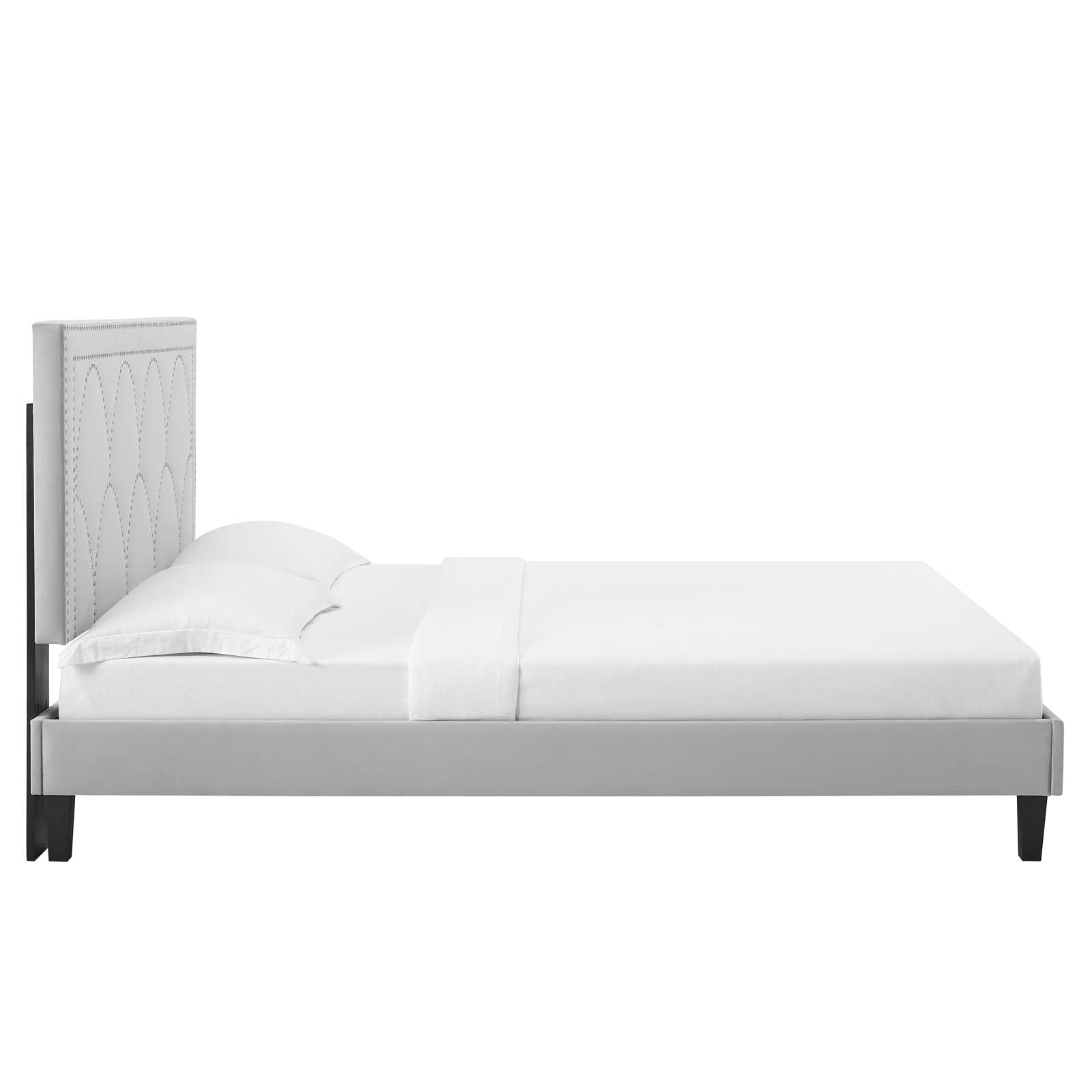 Kendall Performance Velvet Queen Bed By Modway - MOD-6591-CHA | Beds |  Modishstore - 27